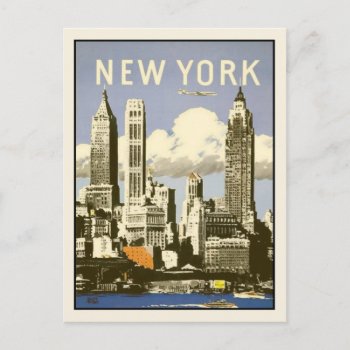 Postcard With Cool Vintage New York Print by cardland at Zazzle