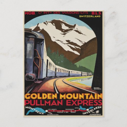 Postcard with Cool Vintage Ski Resorts Print