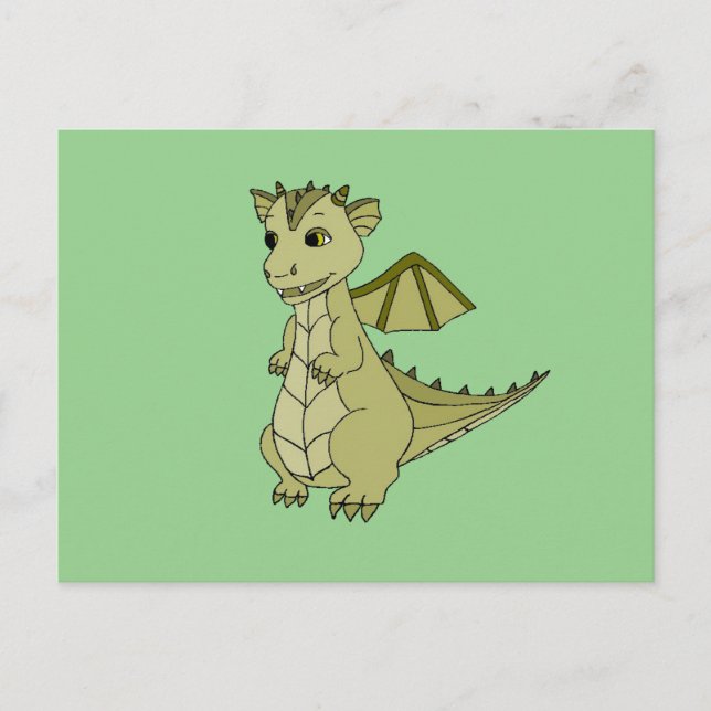 Postcard with cute baby dragon design (Front)