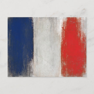 Postcard with Dirty Vintage Flag from France