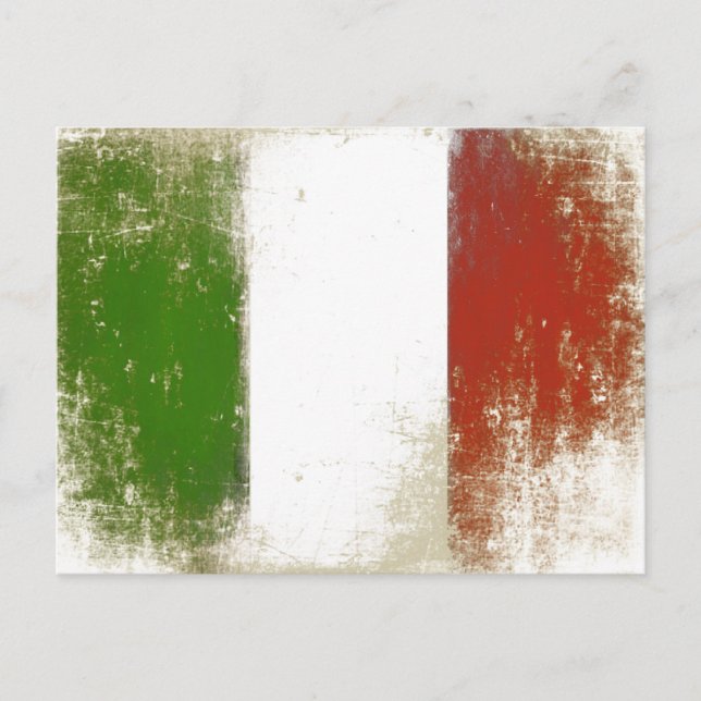 Postcard with Dirty Vintage Flag from Italy (Front)
