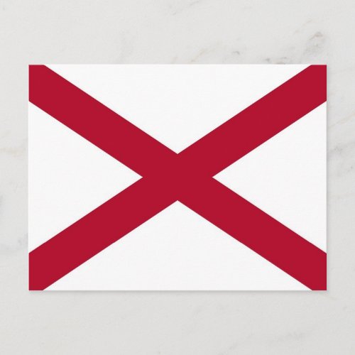 Postcard with Flag of Alabama State _ USA