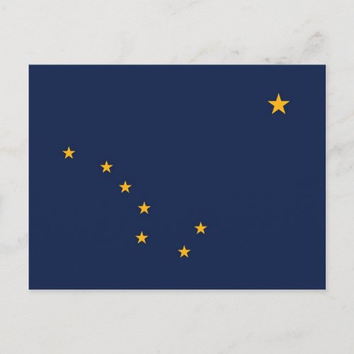 Postcard with Flag of Alaska State _ USA