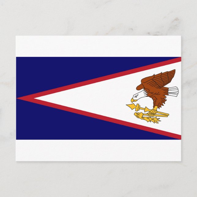 Postcard with Flag of American Samoa- USA (Front)