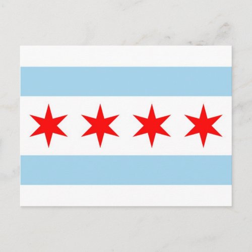 Postcard with Flag of Chicago Illinois State USA