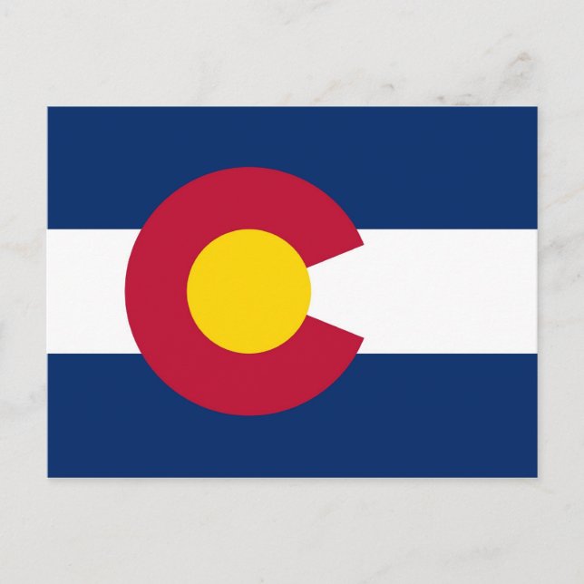 Postcard with Flag of Colorado State - USA (Front)