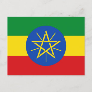 Postcard with Flag of Ethiopia