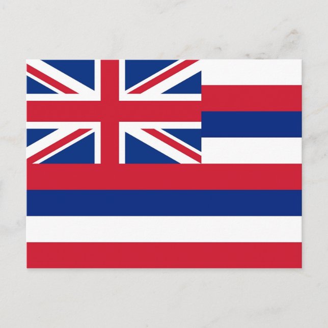 Postcard with Flag of Hawaii State - USA (Front)