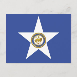 Postcard with Flag of Houston City, Texas, USA