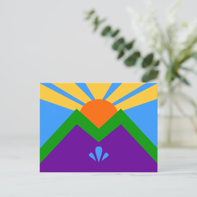 Postcard with Flag of Manitou Springs (Standing Front)