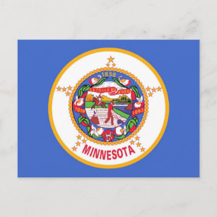 Postcard with Flag of Minnesota State - USA