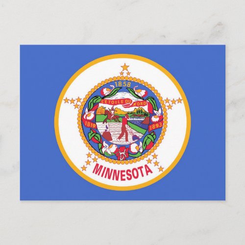 Postcard with Flag of Minnesota State _ USA