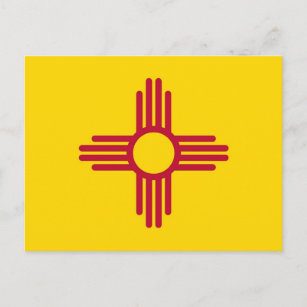 Postcard with Flag of New Mexico State - USA
