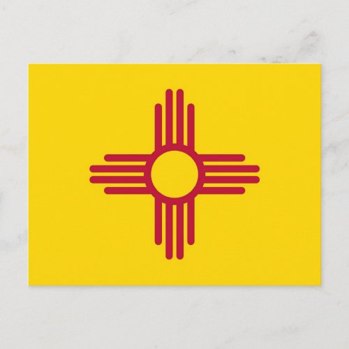 Postcard with Flag of New Mexico State _ USA