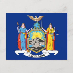 Postcard with Flag of New York State - USA