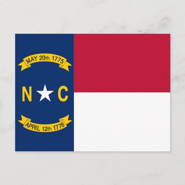 Postcard with Flag of North Carolina State - USA (Front)