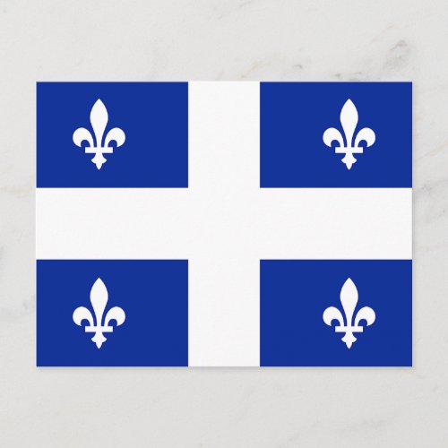 Postcard with Flag of Quebec Canada