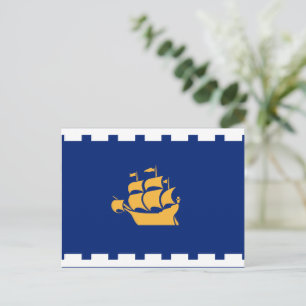 Postcard with Flag of Quebec City, Canada