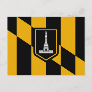 Postcard with Flag of the Baltimore, Maryland, USA