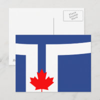 Postcard with Flag of Toronto, Canada