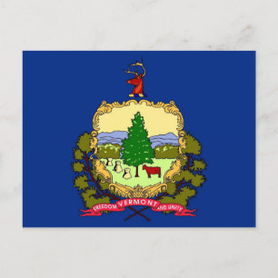 Postcard with Flag of Vermont State - USA