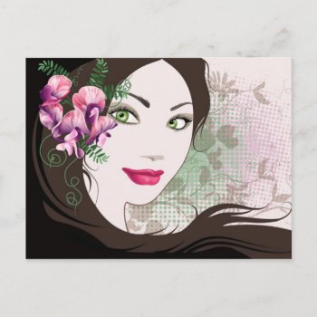 Postcard With Girl Portrait by Taniastore at Zazzle