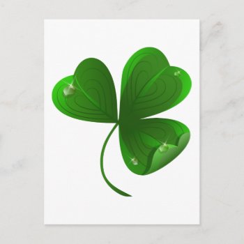 Postcard With Green Shamrock Leaf by Taniastore at Zazzle
