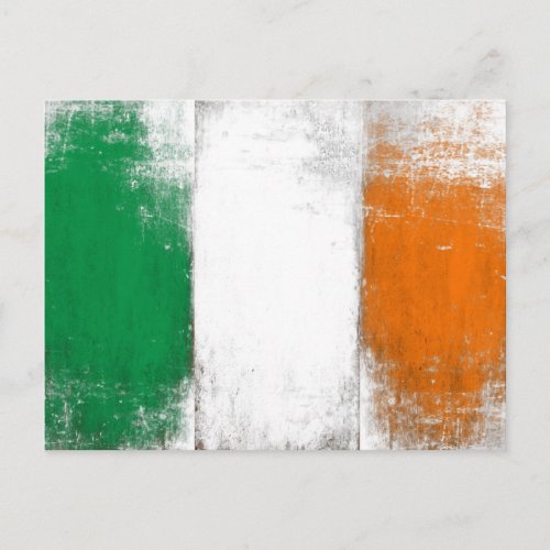 Postcard with Grungy Vintage Irish Flag