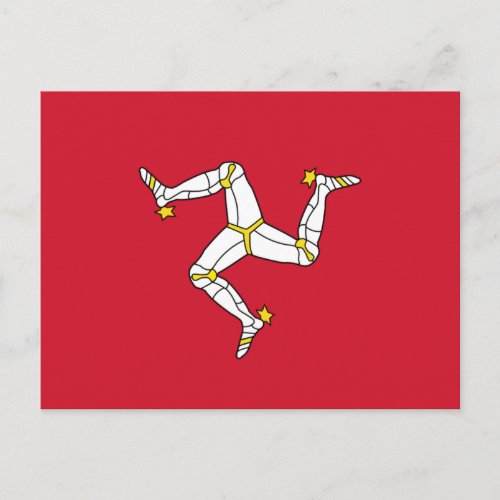 Postcard with Isle of Man Flag UK