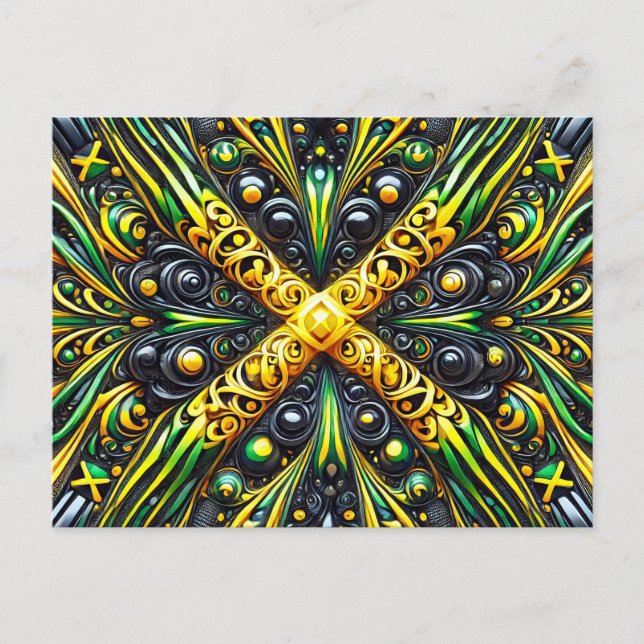 Postcard with Jamaican Colors Design (Front)