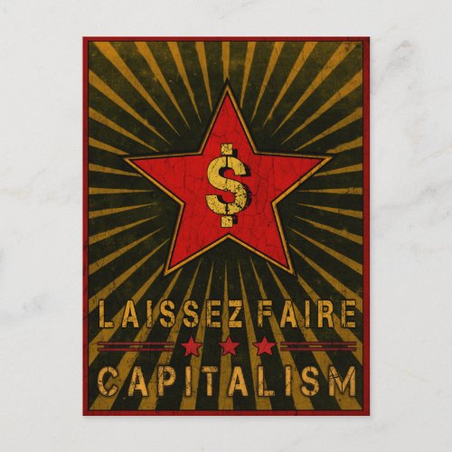 Postcard with Laissez Faire Capitalism Greetings
