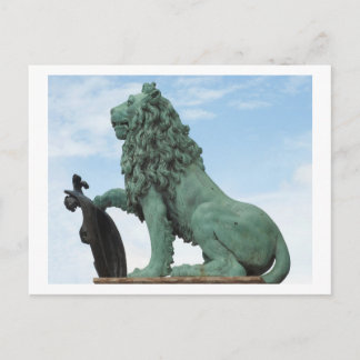 Postcard with Lion Statue