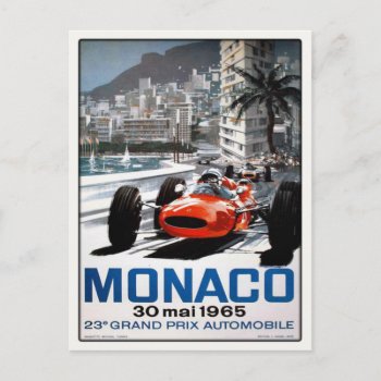 Postcard With Monaco Grand Prix Poster by cardland at Zazzle