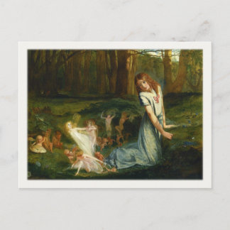 Postcard With Painted Fairies In The Woods
