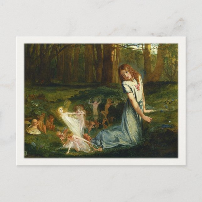 Postcard With Painted Fairies In The Woods (Front)