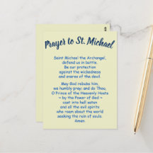 Postcard with Prayer to Saint Michael Customizable