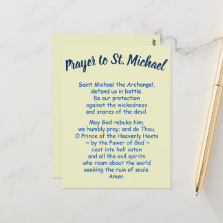 Postcard with Prayer to Saint Michael Customizable