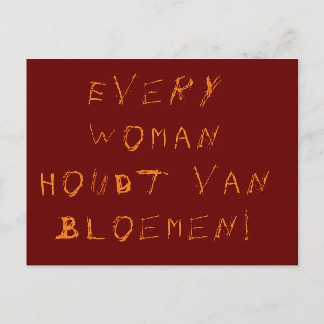 Postcard (with pun) to announce a bouquet (Front)