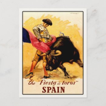 Postcard With Spanish Bullfight Poster by cardland at Zazzle