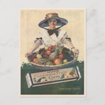 Postcard With Vintage California Fruit Lady by cardland at Zazzle