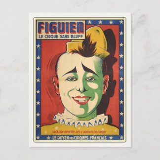 Postcard with Vintage Circus Clown