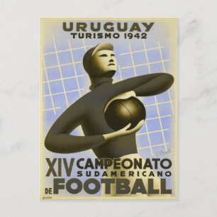 Postcard with Vintage Copa de America Soccer Print