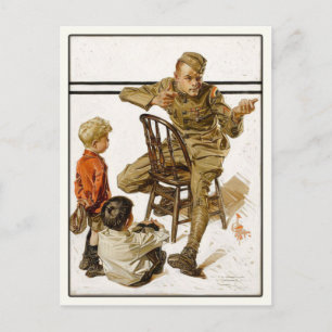Postcard with Vintage Magazine Cover Art