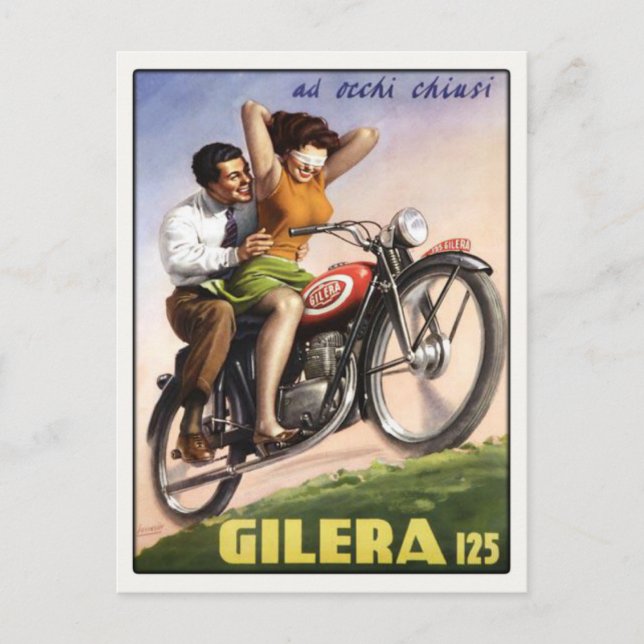 Postcard with Vintage Moto Poster Print (Front)