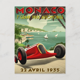 AV32 Vintage 1931 Monaco Grand Prix Motor Racing Poster Re-Print A4 