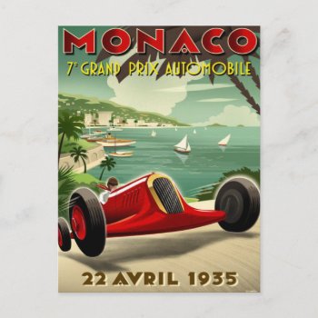 Postcard With Vintage Motor Racing Poster by cardland at Zazzle