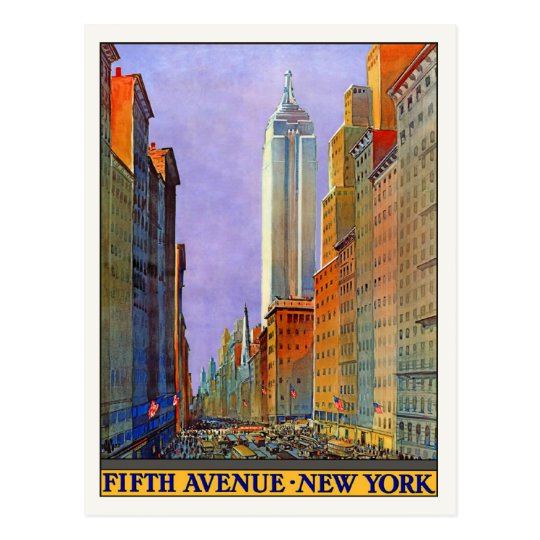 Postcard with Vintage New York Poster Print | Zazzle.com