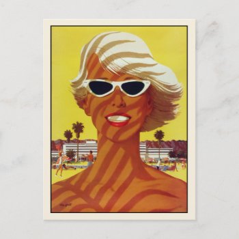 Postcard With Vintage Print From The Beach by cardland at Zazzle