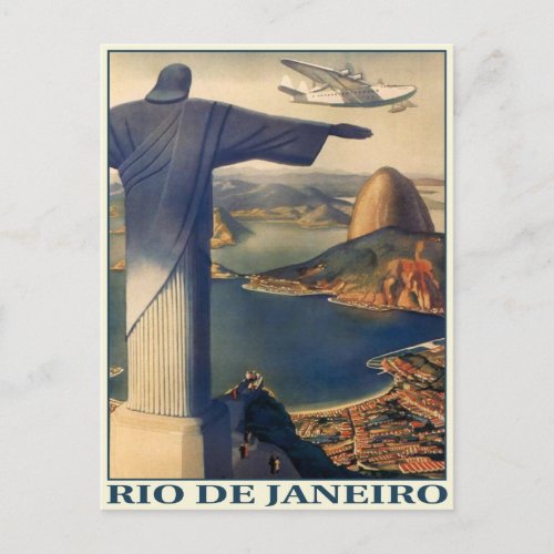 Postcard with Vintage Rio de Janeiro Print