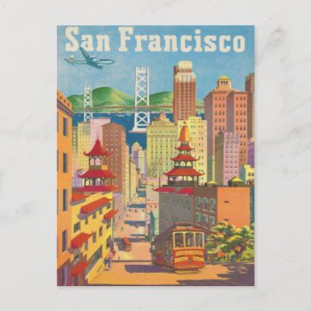 Postcard With Vintage San Francisco Poster by cardland at Zazzle